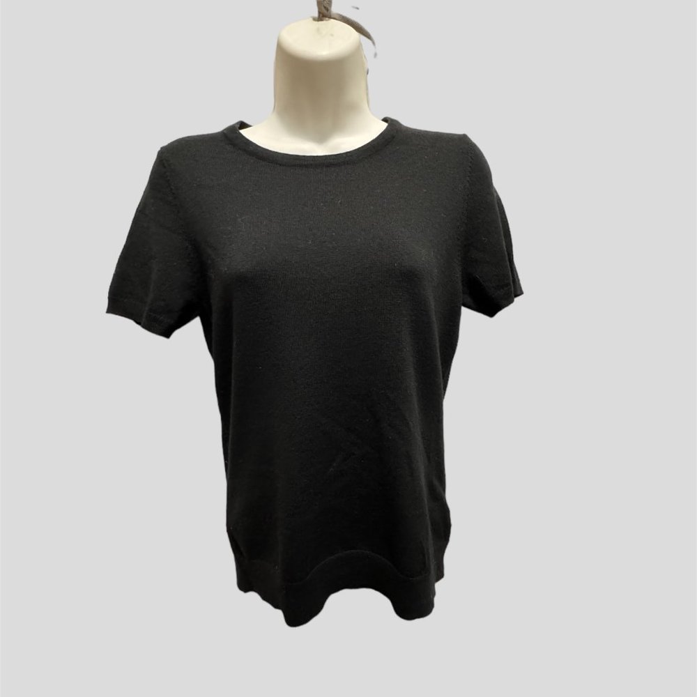 346 Brooks Brothers size s black 100% merino short sleeve sweater